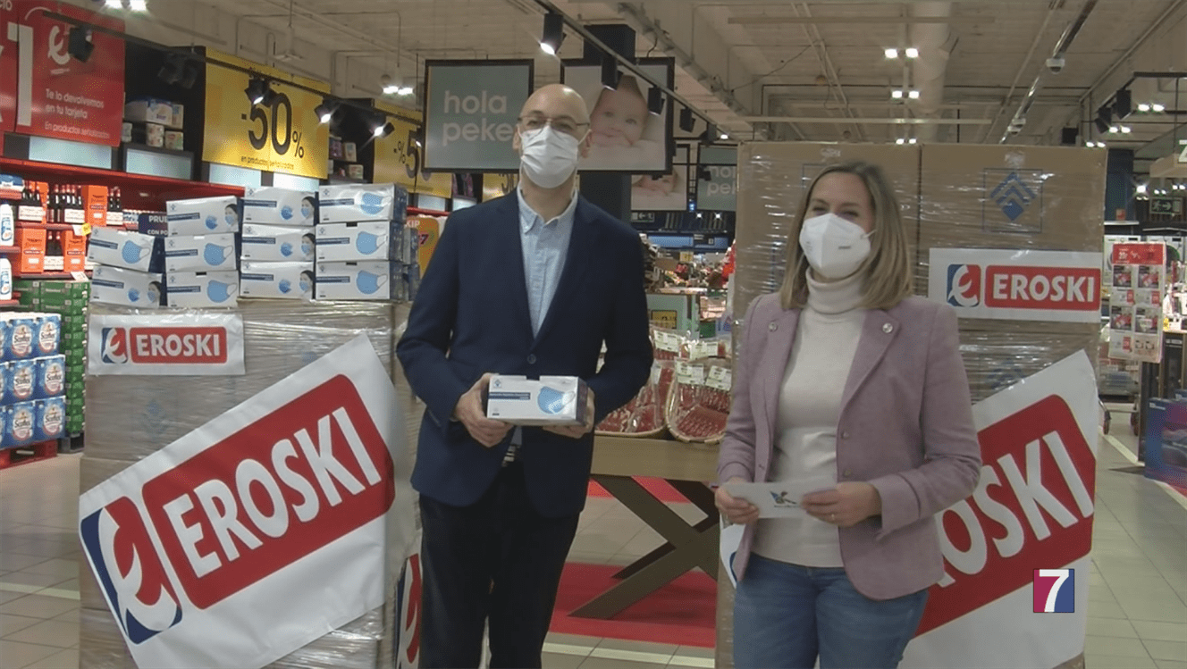 Eroski dona 120.000 mascarillas quirúrgicas al pueblo de Barakaldo