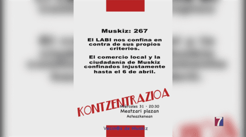Concentración vecinal mañana por ¨confinar injustamente¨ al municipio de Muskiz