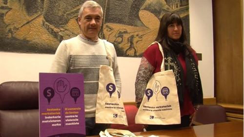 Sestao implica a su comercio contra la violencia machista