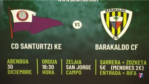Un partido solidario enfrentará esta navidad a los clubes de fútbol Santurtzi y Barakaldo