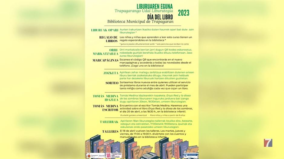 Trapagaran celebrará el “Día del Libro” con sorteos, regalos, charlas y talleres